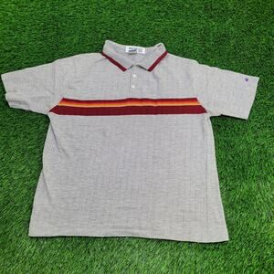 Vintage 90s Champion Stripes Polo Shirt XL/2XL 23x26 MOD USA